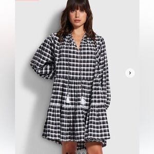 NWOT Anthropologie Seafolly Gingham Tier Dress - M/L